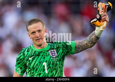 Dusseldorf, Germania. 10 luglio 2024. Il portiere inglese Jordan Pickford durante una partita dei quarti di finale tra Inghilterra e Svizzera al torneo di calcio Euro 2024 di Dusseldorf - Esprit Arena, Germania - venerdì 5 luglio 2024. Sport - calcio . (Foto di Fabio Ferrari/LaPresse) credito: LaPresse/Alamy Live News Foto Stock