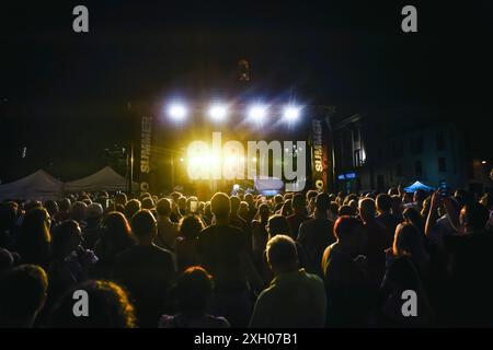 Milano, Morgan si esibisce in concerto al Desio Summer Music Festival la sera in cui selvaggia Lucarelli pubblica un'indagine sui presunti atti di persecuzione e stalking contro la cantautrice Angelica e la cantante Calcutta. Nella foto: Marco Castoldi Foto Stock