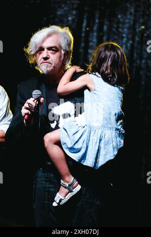 Milano, Morgan si esibisce in concerto al Desio Summer Music Festival la sera in cui selvaggia Lucarelli pubblica un'indagine sui presunti atti di persecuzione e stalking contro la cantautrice Angelica e la cantante Calcutta. Nella foto: Marco Castoldi Foto Stock