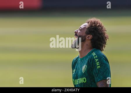 LIMA, PERÙ - 2 APRILE: Marcelo Vieira durante la sessione di allenamento Fluminense presso Villa Deportiva Nacional. (Foto di Martín Fonseca) Foto Stock