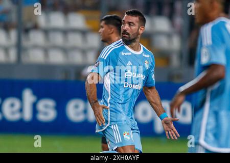 LIMA, PERÙ - FEBBRAIO 27: Martín Cauteruccio dello Sporting Cristal durante la partita CONMEBOL Libertadores 2024 Sporting Cristal V sempre pronto all'Estadio Na Foto Stock