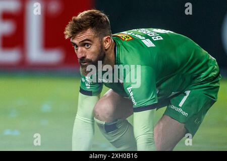 LIMA, PERÙ - FEBBRAIO 27: Portiere Alain Baroja di Always Ready durante la partita CONMEBOL Libertadores 2024 Sporting Cristal V sempre pronto all'Estadio N. Foto Stock