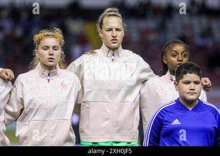 Celina Ould Hocine, la portiere Maire Petiteau e Laurina Fazer della Francia durante la partita di Coppa del mondo femminile FIFA U-20 Costa Rica Francia contro Canada su A Foto Stock