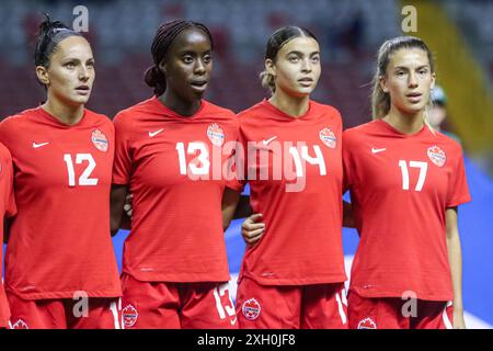 Vivianne Bessette, Simi Awujo, Brooklyn Courtnall e Holly Ward del Canada durante la partita di Coppa del mondo femminile FIFA U-20 Costa Rica Francia contro Canada Foto Stock