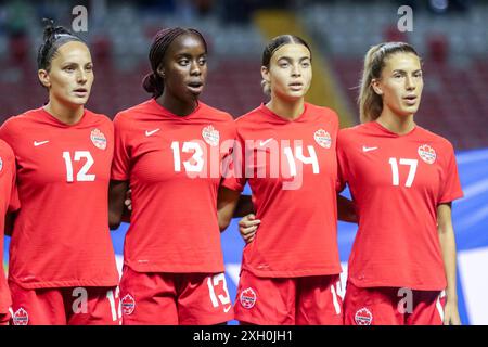 Vivianne Bessette, Simi Awujo, Brooklyn Courtnall e Holly Ward del Canada durante la partita di Coppa del mondo femminile FIFA U-20 Costa Rica Francia contro Canada Foto Stock