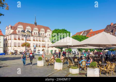 Square Markt, Municipio, ristorante Naumburg Saale Sachsen-Anhalt, Sassonia-Anhalt Germania Foto Stock