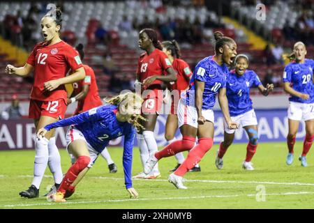 Celina Ould Hocine e Magnaba Folquet di Francia durante la partita di Coppa del mondo femminile FIFA U-20 Costa Rica Francia contro Canada il 14 agosto 2022. (Foto di Foto Stock