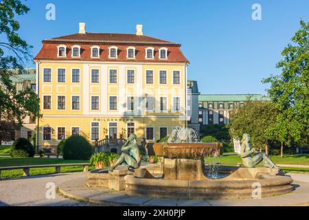 Hotel Bellevue, fontana 3 grazie Dresda Sachsen, Sassonia Germania Foto Stock