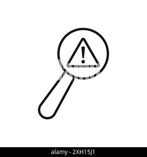 Icona di identificazione del problema simbolo del logo contorno vettoriale in bianco e nero Illustrazione Vettoriale