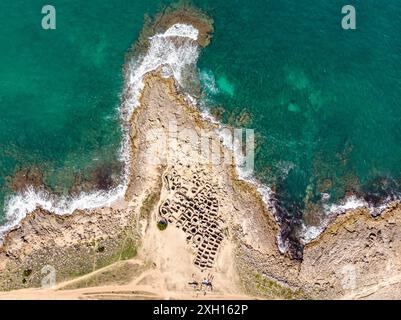 Necropoli Punta dels Fenicis, Son Real, comune di Santa Margalida, Baia di Alcudia, Maiorca, Spagna Foto Stock