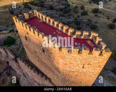 Castello di Zafra, XII secolo, Campillo de Duenas, Guadalajara, Spagna Foto Stock