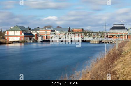 Centrale idroelettrica sul canale Lech vicino ad Augusta Foto Stock