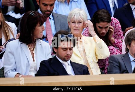 Judy Murray nel palco reale l'undicesimo giorno dei Campionati di Wimbledon 2024 all'All England Lawn Tennis and Croquet Club di Londra. Data foto: Giovedì 11 luglio 2024. Foto Stock