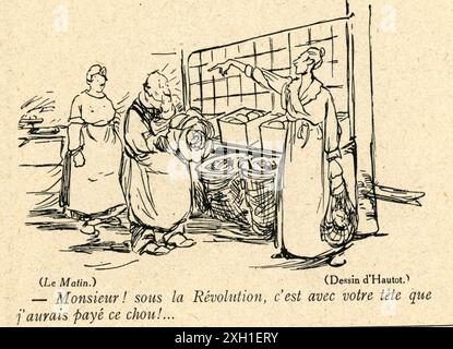 Disegno di Georges Hautot pubblicato sul settimanale satirico francese 'la Baionnette' n°31, il 3 febbraio 1916. Numero speciale intitolato "la vie chère" (il costo della vita). Foto Stock