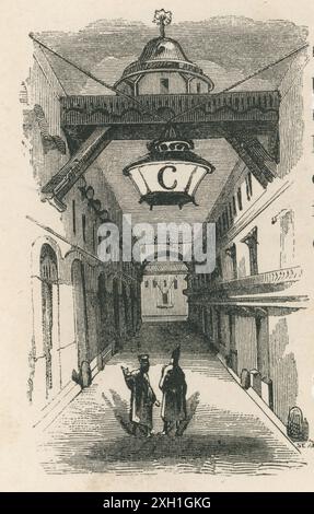 Parte III. Un viaggio a Laputa. Capitolo V. visita alla grande accademia di Lagado. Illustrazione di Jean-Jacques Grandville da "Gulliver's Travels" di Jonathan Swift (volume 2), pubblicata in francese nel 1838 da Furne et Cie e H. Fournier éditeur. Foto Stock