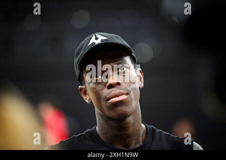 Amburgo, Germania. 11 luglio 2024. Basket: Formazione media DBB, giocatore nazionale Dennis Schröder. Crediti: Gregor Fischer/dpa/Alamy Live News Foto Stock