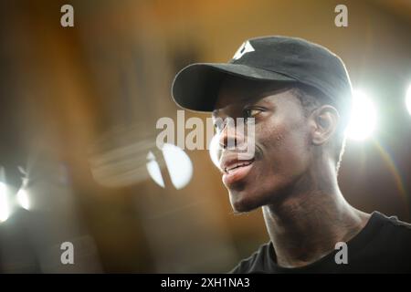 Amburgo, Germania. 11 luglio 2024. Basket: Formazione media DBB, giocatore nazionale Dennis Schröder. Crediti: Gregor Fischer/dpa/Alamy Live News Foto Stock