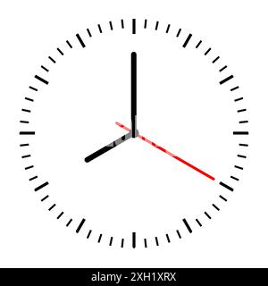 Orologio isolato su sfondo bianco. Illustrazione vettoriale. Illustrazione Vettoriale