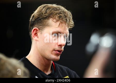 Amburgo, Germania. 11 luglio 2024. Basket: Formazione media DBB, giocatore nazionale Moritz Wagner. Crediti: Gregor Fischer/dpa/Alamy Live News Foto Stock