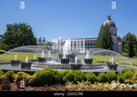 Il Washington State Capitol Building di Olympia è la sede del governo dello Stato di Washington. Foto Stock