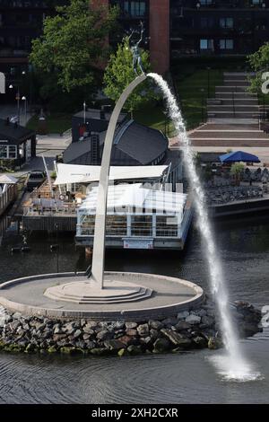 Scultura fontana Nacka Strand di Carl Milles sull'Arcipelago di Stoccolma, Svezia Foto Stock