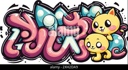 Graziosi graffiti Illustrazione Vettoriale