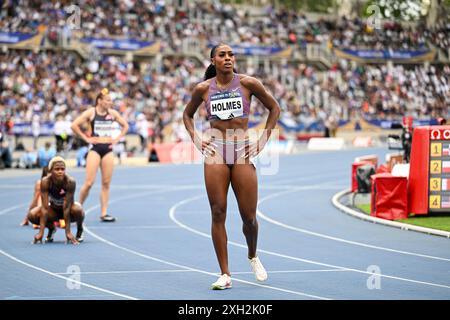 Alexis Holmes durante l'evento di atletica leggera Meeting de Paris Wanda Diamond League 2024 il 7 luglio 2024 allo stadio Charlety di Parigi, in Francia. Crediti: Victor Joly/Alamy Live News Foto Stock