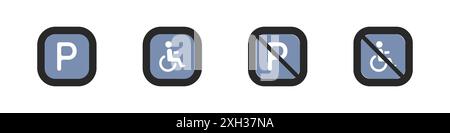 Parcheggio per disabili. Vettoriale posto auto. Illustrazione vettoriale. Illustrazione Vettoriale