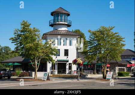 Il più grande negozio Starbucks del mondo, nel Canada - città di confine degli Stati Uniti di Blaine Washington, Stati Uniti. Foto Stock