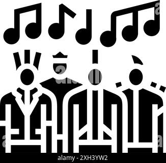 illustrazione vettoriale icona glifo stile sottocultura punk band Illustrazione Vettoriale