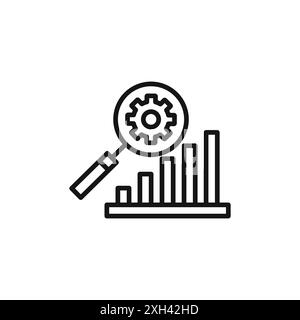 icona di due diligence logo segno vettoriale contorno in bianco e nero Illustrazione Vettoriale