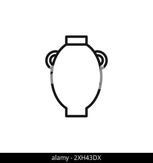 Logo Manna Jar Icon contorno vettoriale in bianco e nero Illustrazione Vettoriale