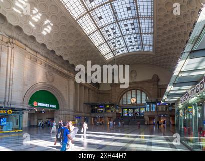 Lipsia: Stazione ferroviaria Leipzig Hauptbahnhof a , Sachsen, Sassonia, Germania Foto Stock