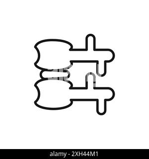 Radiculopatia sindrome radicale simbolo logo contorno vettoriale in bianco e nero Illustrazione Vettoriale