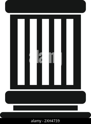 Icona di glifo nero semplice ed elegante di una colonna classica, perfetta per progetti legati alla storia, all'architettura o al design Illustrazione Vettoriale