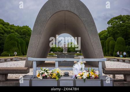 Hiroshima, Giappone, 20 giugno 2024: Hiroshima Peace Memorial Park è dedicato all'eredità di Hiroshima come prima città al mondo a soffrire di un nuzio Foto Stock