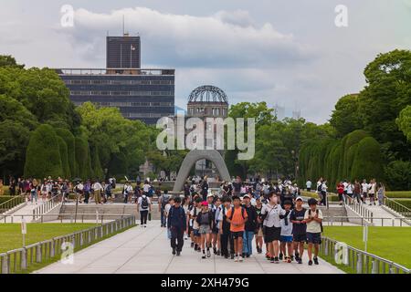 Hiroshima, Giappone, 20 giugno 2024: Hiroshima Peace Memorial Park è dedicato all'eredità di Hiroshima come prima città al mondo a soffrire di un nuzio Foto Stock