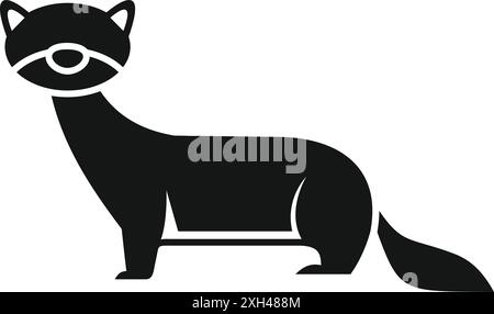Furetto con silhouette nera, semplice design con logo icona Illustrazione Vettoriale