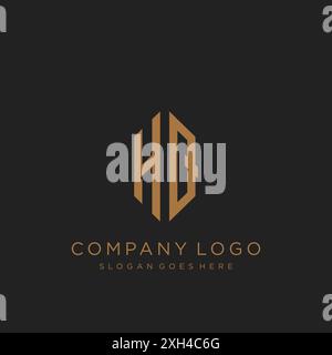 Design dell'icona del logo con lettera HQ Illustrazione Vettoriale