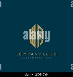 Design dell'icona del logo WP Letter Illustrazione Vettoriale