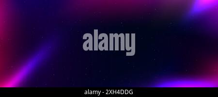 Sfondo con perdite di luce polverosa. Sovrapposizione effetto flare pellicola viola blu. Vecchio modello di texture per filtro fotografico vintage granuloso. Sfondo fotografico esposto. Sfondo astratto a raggi saturi sfocati. Vettore Illustrazione Vettoriale