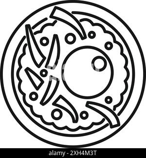 Disegno in bianco e nero che rappresenta la struttura di una cellula umana, con un nucleo prominente circondato da citoplasma Illustrazione Vettoriale