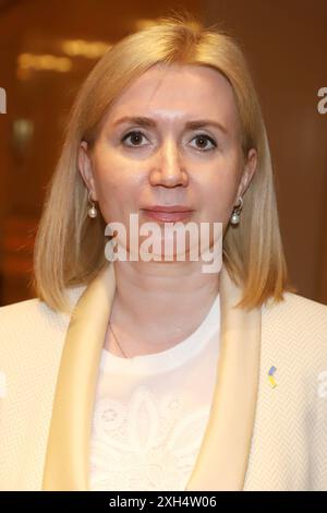 Eurominds Wirtschaftsgipfel, Iryna Tybinka, Eurominds Wirtschaftsgipfel, Elysee Hotel Hamburg, 11.07.2024 *** Eurominds Economic Summit, Iryna Tybinka, Eurominds Economic Summit, Elysee Hotel Hamburg, 11 07 2024 Copyright: XEventpressxBecherx Foto Stock
