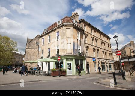 Vista su Hot Bath Street a Bath nel Regno Unito Foto Stock