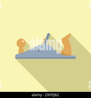 La pialla per legno è uno strumento per la lavorazione del legno utilizzato per sagomare e levigare le superfici in legno Illustrazione Vettoriale