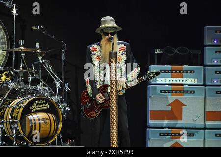 REGNO UNITO. 11 luglio 2024. LONDRA, INGHILTERRA - 11 LUGLIO: Billy Gibbons di "ZZ Top" si esibisce all'OVO Arena di Wembley l'11 luglio 2024 a Londra, Inghilterra. CAP/Mar © Mar/Capital Pictures credito: Capital Pictures/Alamy Live News Foto Stock