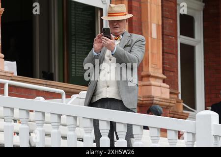 3° giorno membro del Marylebone Cricket Club durante il primo test Match del Rothesay 3° giorno Inghilterra contro Indie occidentali a Lords, Londra, Regno Unito, 12 luglio 2024 (foto di Mark Cosgrove/News Images) Foto Stock