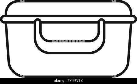 Semplice icona a forma di linea di un cestino da pranzo, perfetto per progetti relativi a cibo o preparazione di pasti Illustrazione Vettoriale