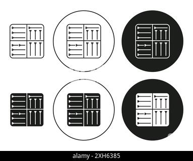 Icona cuneiforme simbolo vettoriale o collezione di set di simboli in bianco e nero Illustrazione Vettoriale