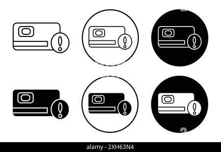 Icona del rischio di credito simbolo vettoriale o raccolta di set di segni in bianco e nero Illustrazione Vettoriale